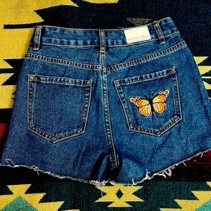 KHAKI + BLUE Denim shorts like new size 1/25